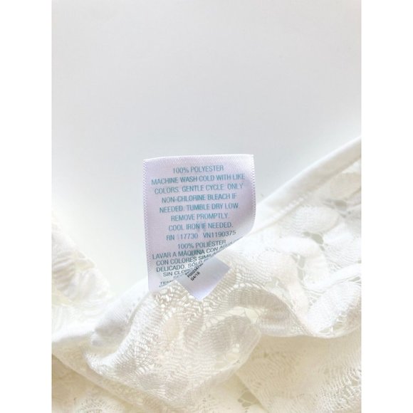 KONA SOL White Crochet V-Neck Belted Mini Dress Cover-Up, Size M - Picture 10 of 11